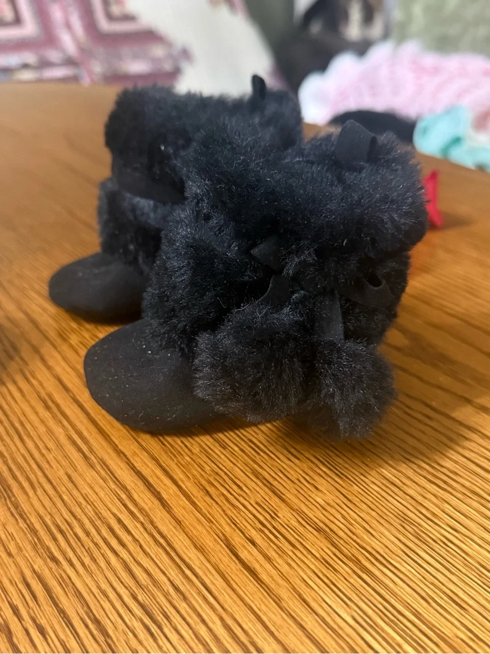 Baby Black Faux-Fur Booties - Soft Cozy Winter Shoes